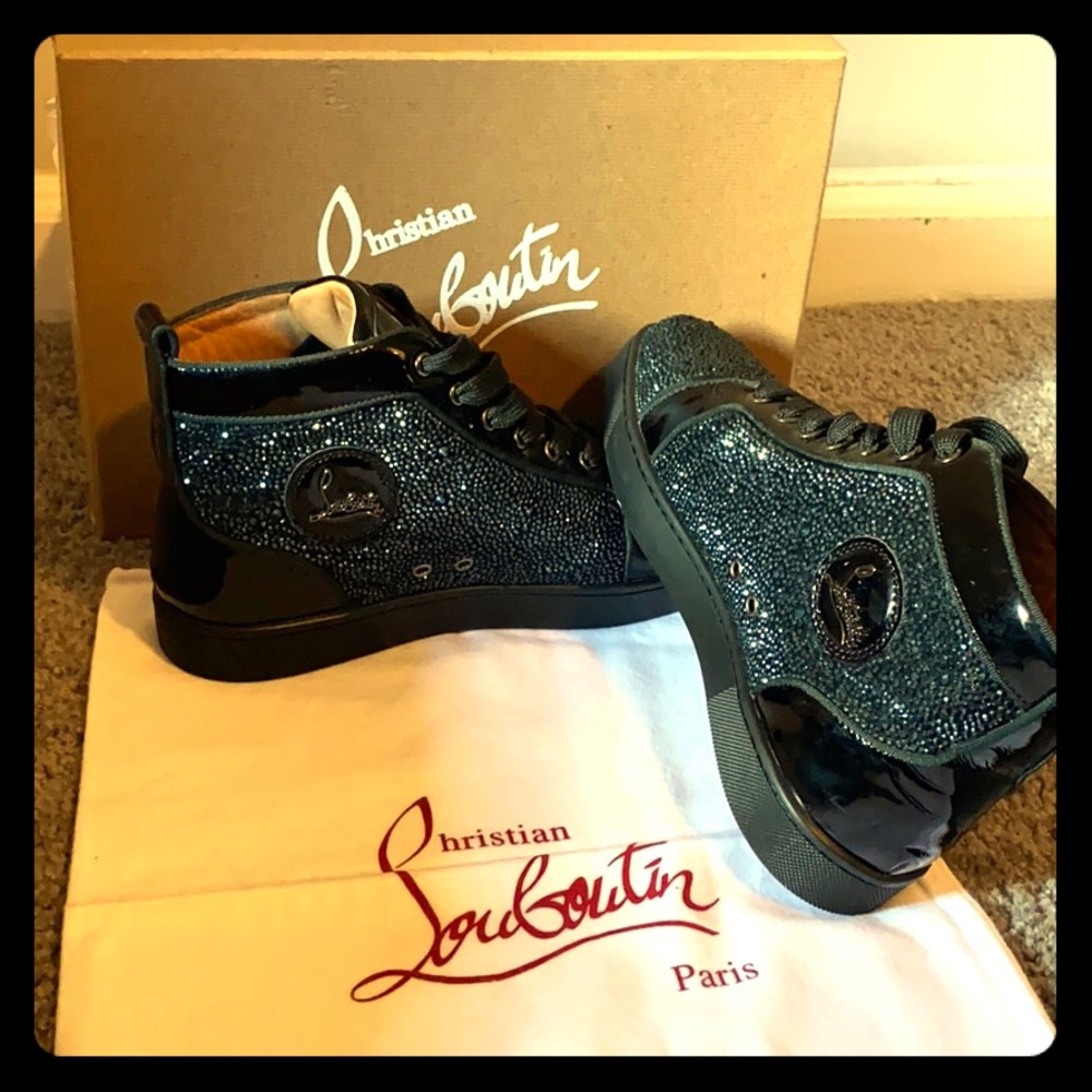 Christian Louboutin black/blue sneakers